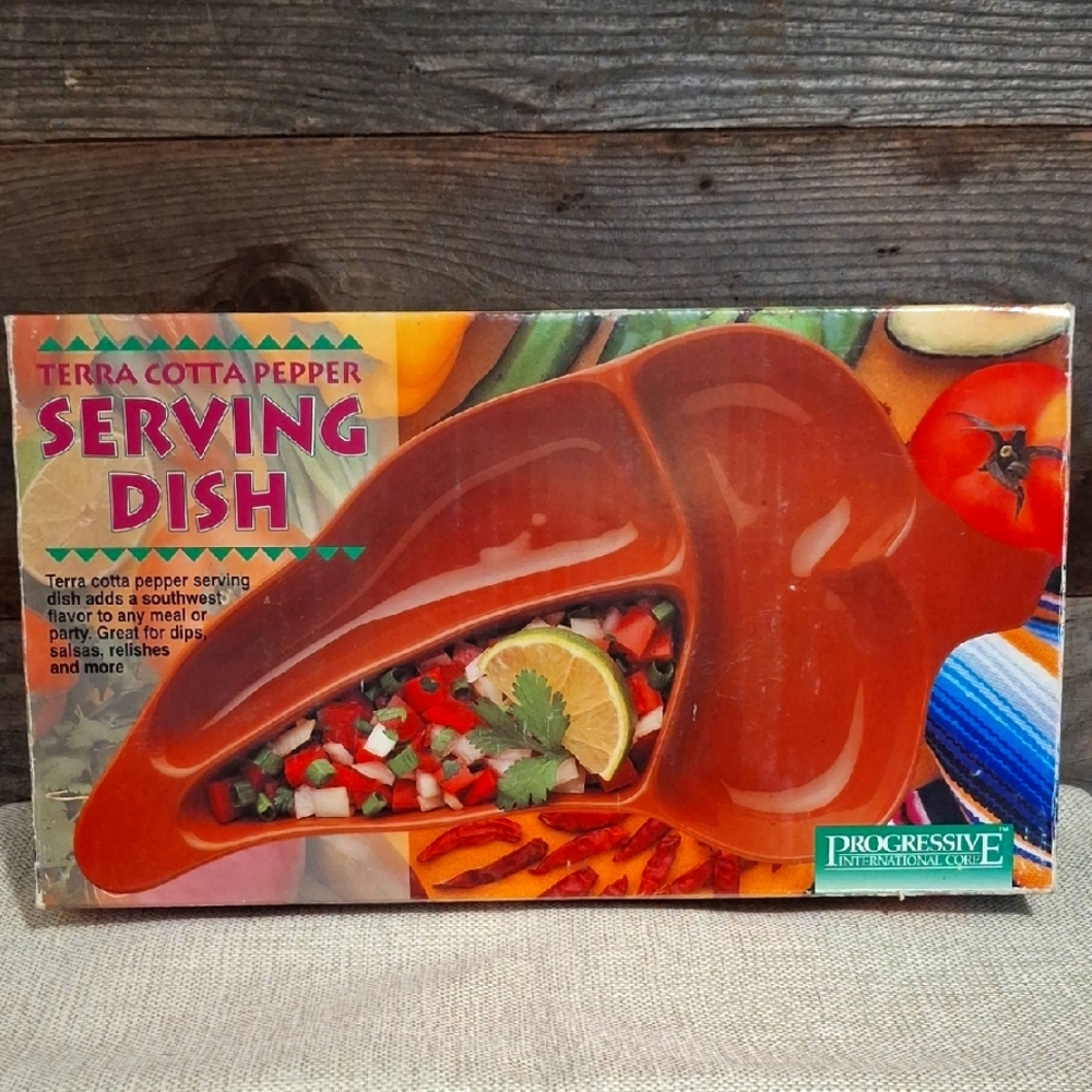 Terra Cotta Pepper Serving Dish